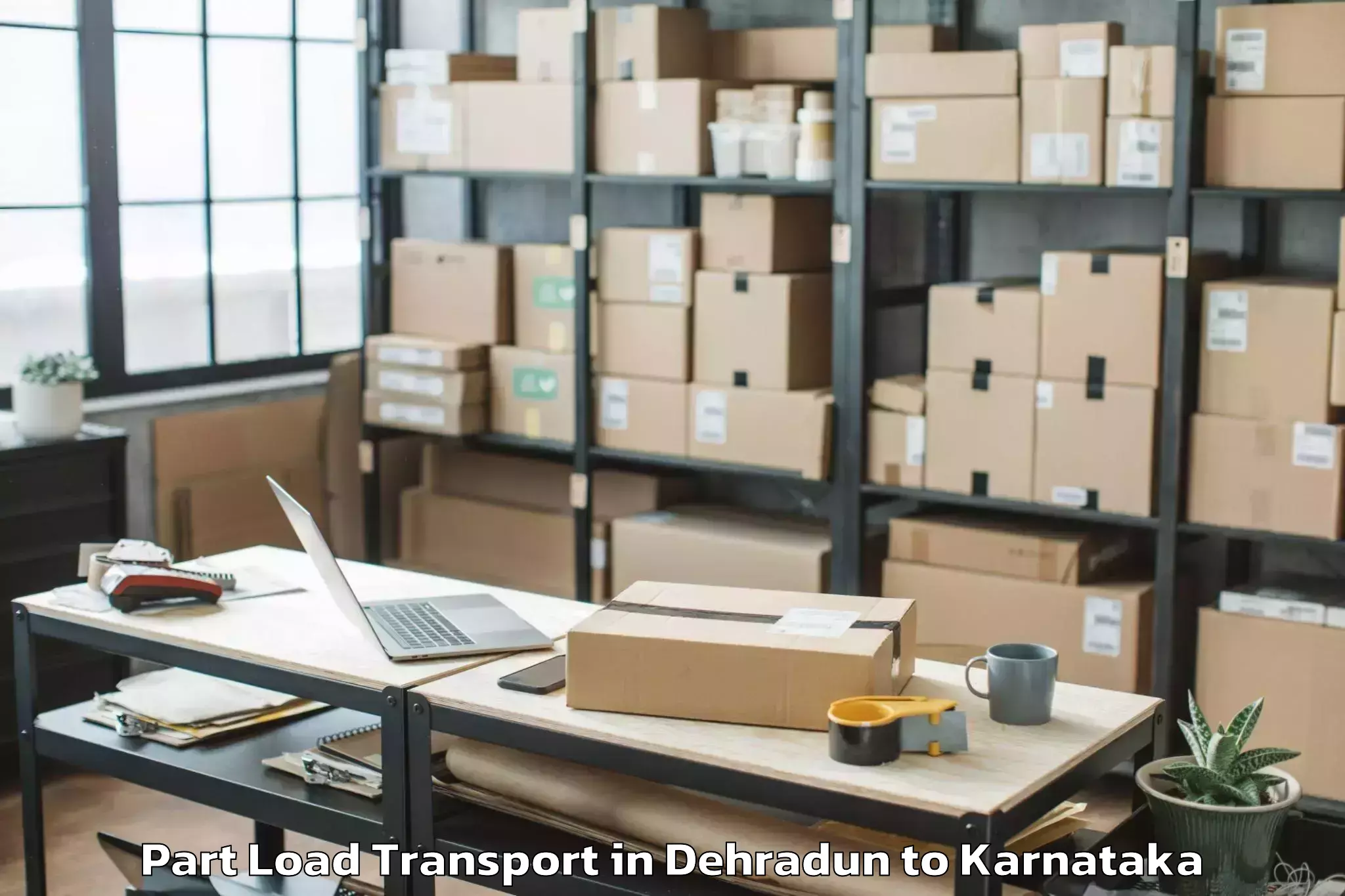 Reliable Dehradun to Shiralakoppa Part Load Transport